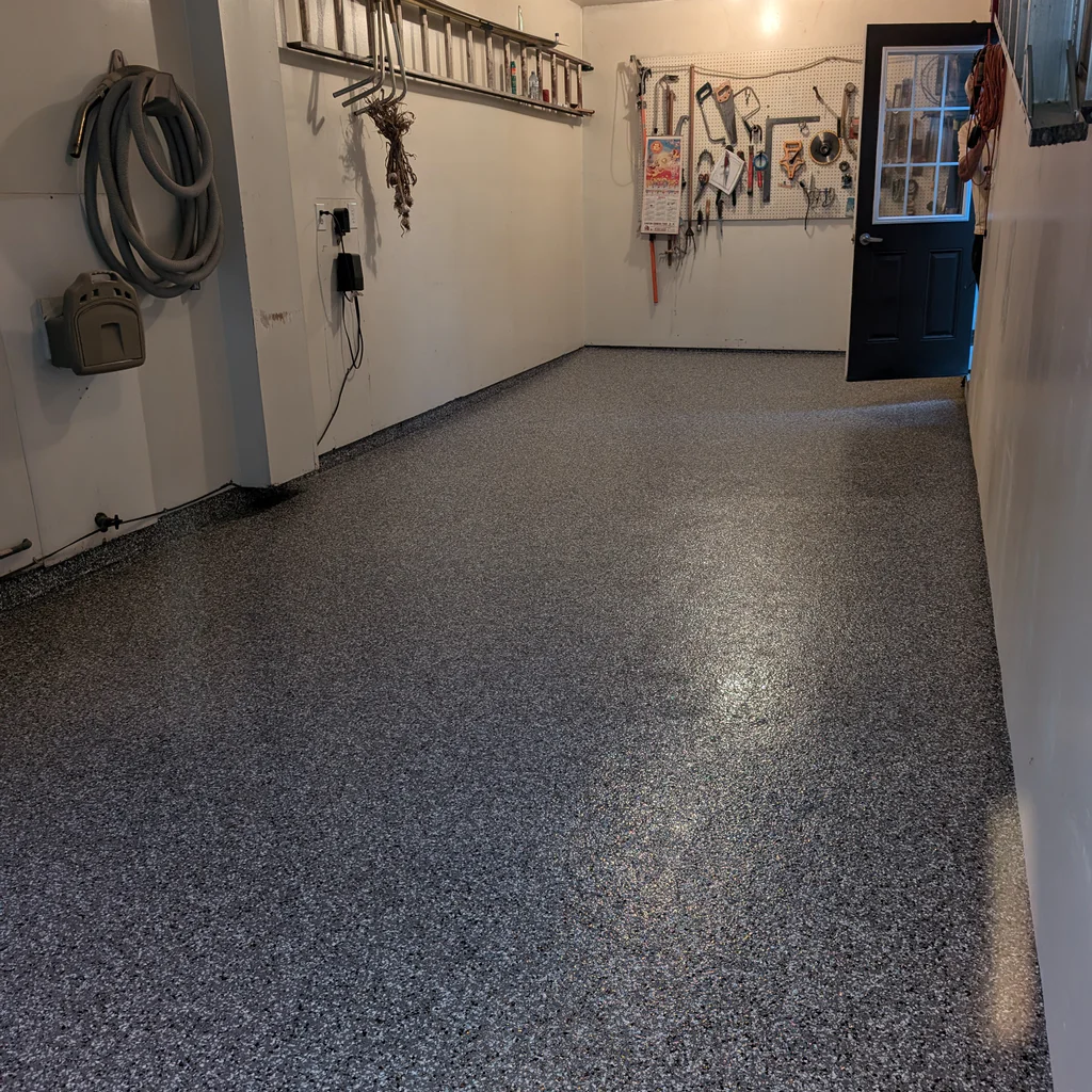 Epoxy & Polyaspartic Flooring Project Gallery in Southern Ontario 26 Concrete floor coating project with smooth decorative finish