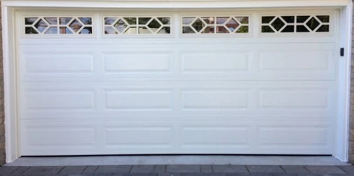 Raised Long garage door panel style with elongated panels